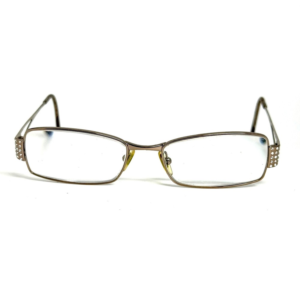 Versace Mod 1117-B Bronze Medusa Crystal Rectangular Eyeglass Frames Italy 51-17